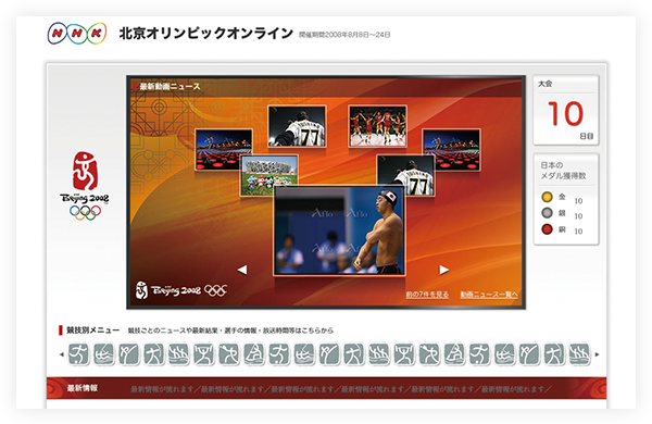 2008年 北京オリンピック（NHKオフィシャルサイト）